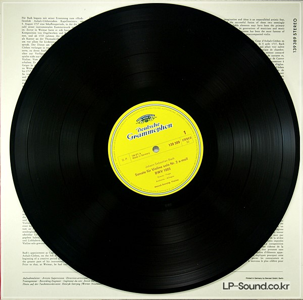 BACH SONATA & PARTITA BWV 1003 & 1004HENRYK SZERYNGSLPM 139 389
