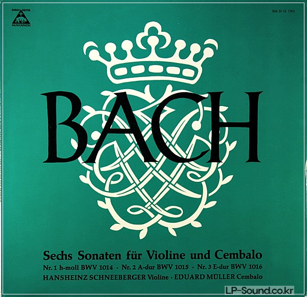 HANSHEINZ SCHNEEBERGER BACH VIOLIN SONATAS 1.2.3 MUSICAPHON