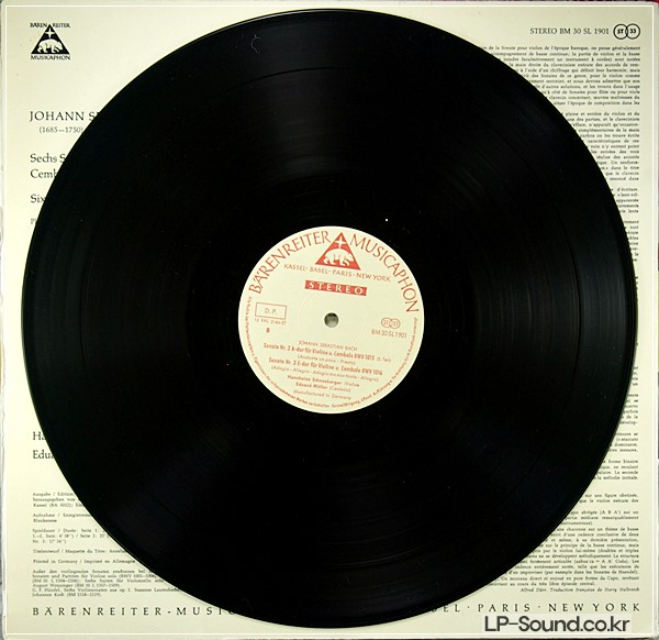 HANSHEINZ SCHNEEBERGER BACH VIOLIN SONATAS 1.2.3 MUSICAPHON
