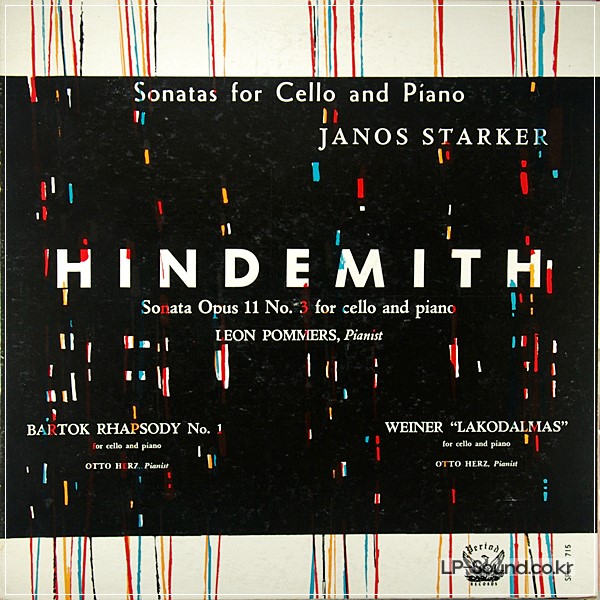 JANOS STARKER : HINDEMITH SONATAS FOR CELLO AND PIANO  PERIOD SPL 715