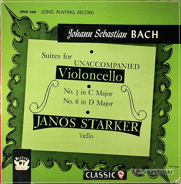 JS BACH CELLO SUITES #3 & 6  JANOS STARKER  PERIOD SPLP 543