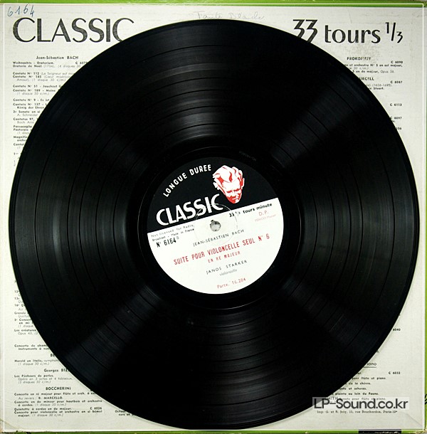 JS BACH CELLO SUITES #3 & 6  JANOS STARKER  PERIOD SPLP 543