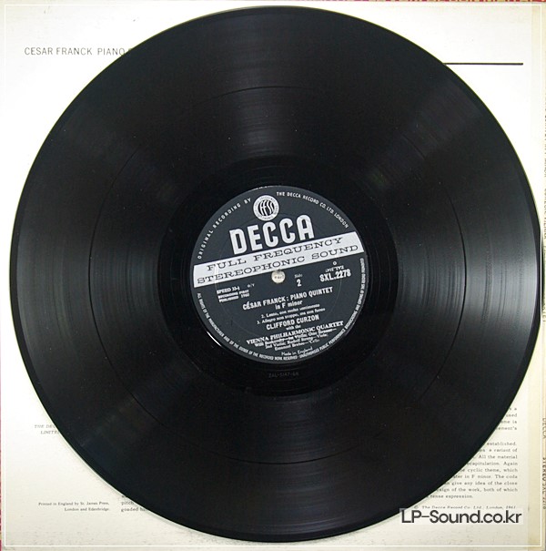 FRANCK PIANO QUINTET, CURZON, VIENNA PO QUARTET  SXL 2278