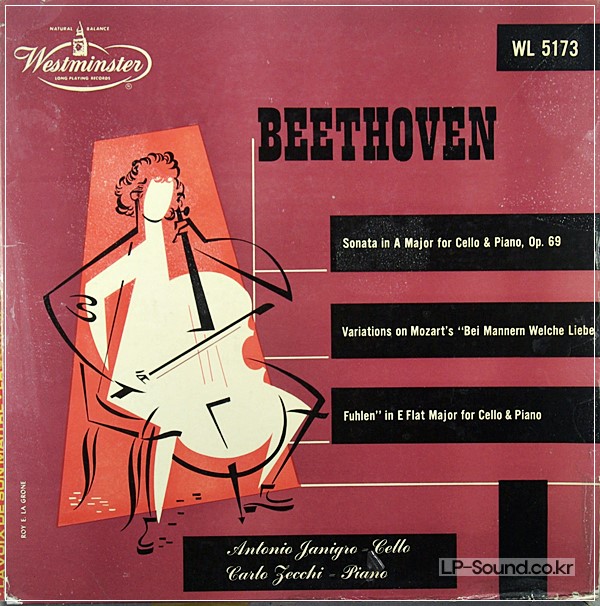 BEETHOVEN CELLO SONATAS- JANIGRO  WESTMINSTER WL 5173