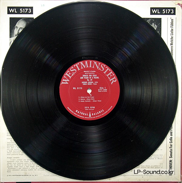 BEETHOVEN CELLO SONATAS- JANIGRO  WESTMINSTER WL 5173