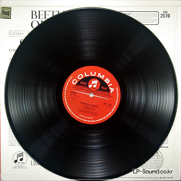 BEETHOVEN : OVERTURES  OTTO KLEMPERER  COLUMBIA SAX 2570