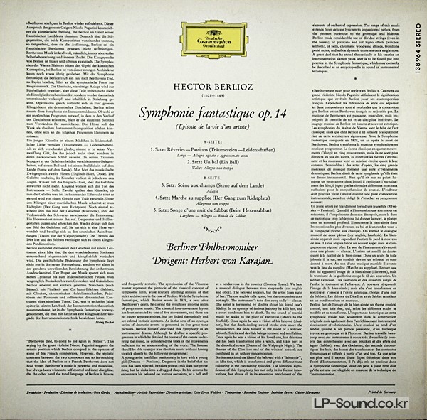 BERLIOZ SYMPHONIE FANTASTIQUE   KARAJAN   SLPM 138 964