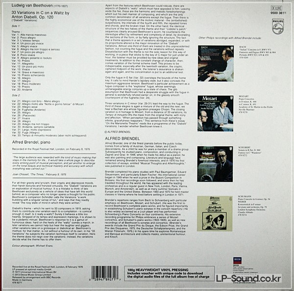 BEETHOVEN,BRENDEL 1976 'LIVE' - DIABELLI-VARIATIONEN