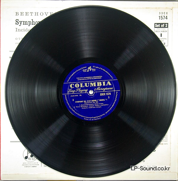 BEETHOVEN SYMPHONY 9, COLUMBIA KLEMPERER  33CX 1574/5 2LP