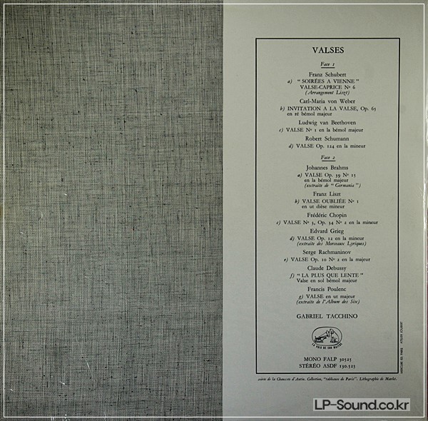 LE PIANO ET LA VALSE GABRIL TACCHINO FALP 30525