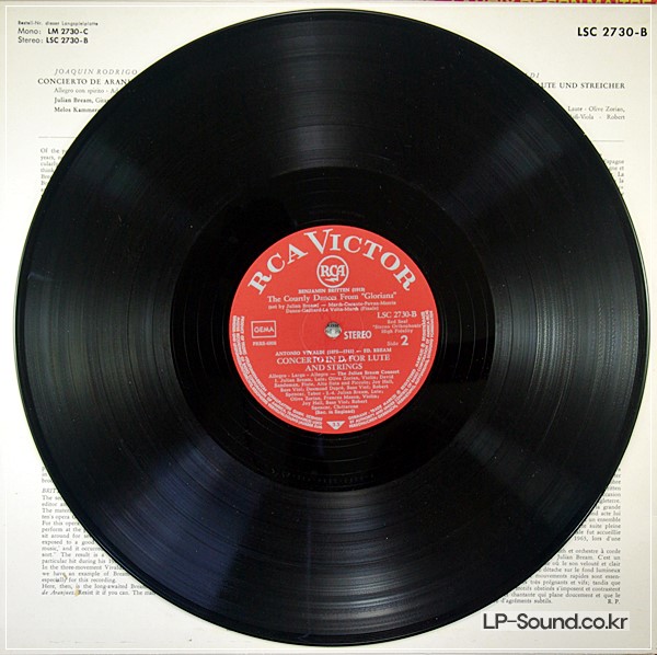 RODRIGO CONCIERTO DE ARANJUEZ JULIAN BREAM COLIN DAVIS ORIG RCA LP LSC-2730-B
