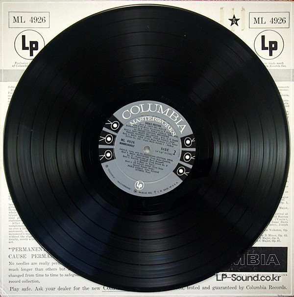 SCHUMANN CELLO CONCERTO ENCORES *CASALS ISTOMIN COLUMBIA ML 4926 *6-EYE