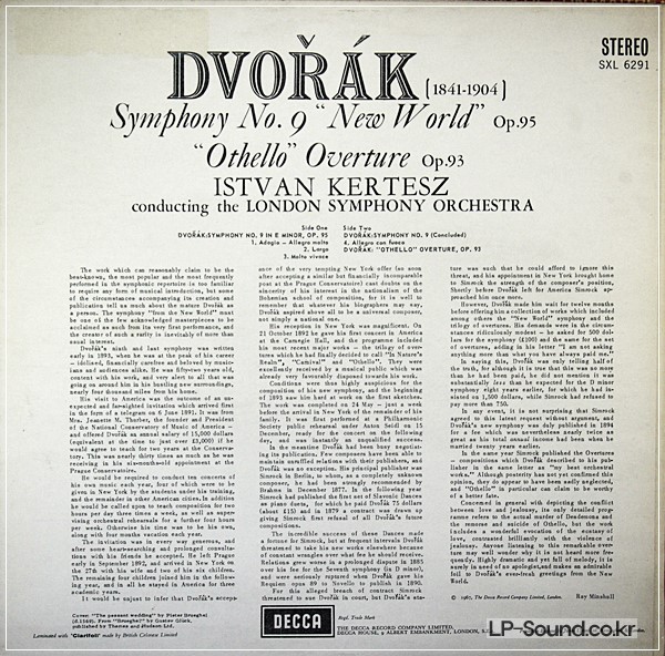 DVORAK 'NEW WORLD' /OTHELLO OVERTURE /LSO KERTESZ SXL 6291