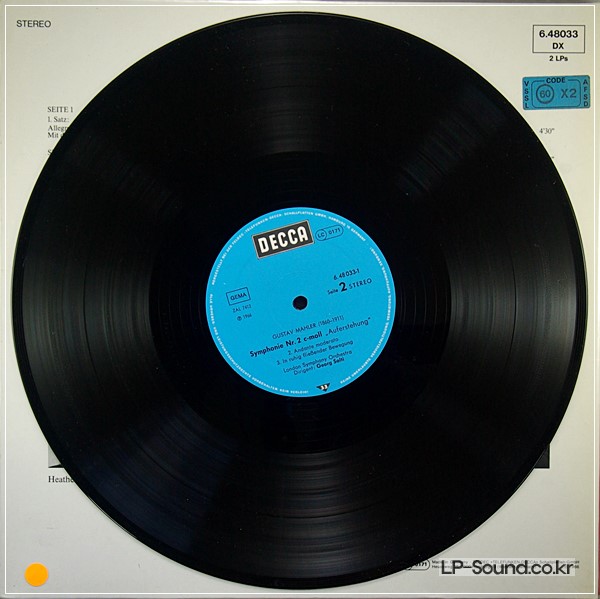 MAHLER SYMPHONY NO.2 RESURRECTION GEORG SOLTI LSO DECCA 2LP