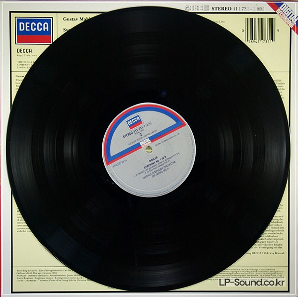 MAHLER - SYMPHONY NO 1 LP, CHICAGO S/O, GEORG SOLTI, DECCA 411 731-1