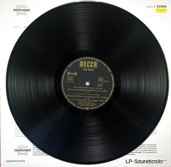 MOZART HORNKONZERTE NR. 1 4 KV 412 417 447 495  DECCA 25006