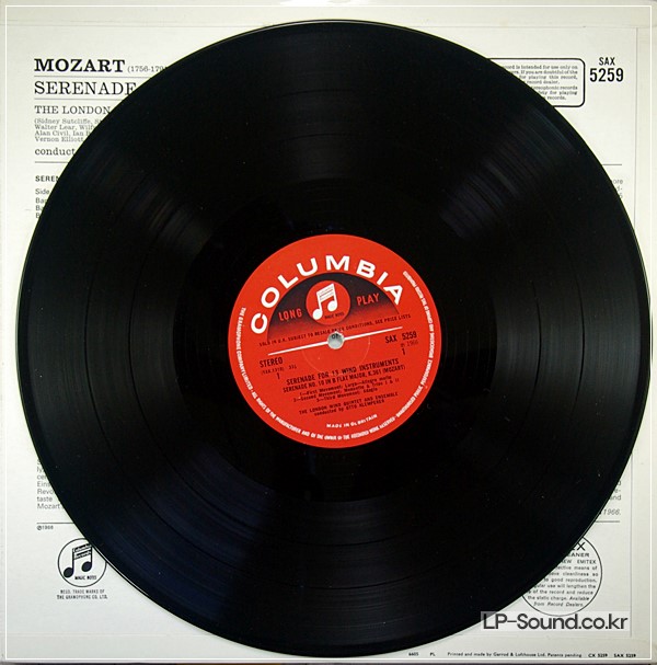 MOZART, SERENADE FOR 13 WINDS, K. 361, KLEMPERER, LONDON WIND ENS.SAX 5259