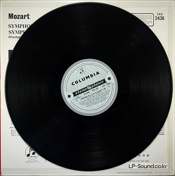 MOZART SYMPHONIES N°35/36 KLEMPERER COLUMBIA SAX 2436 1ED