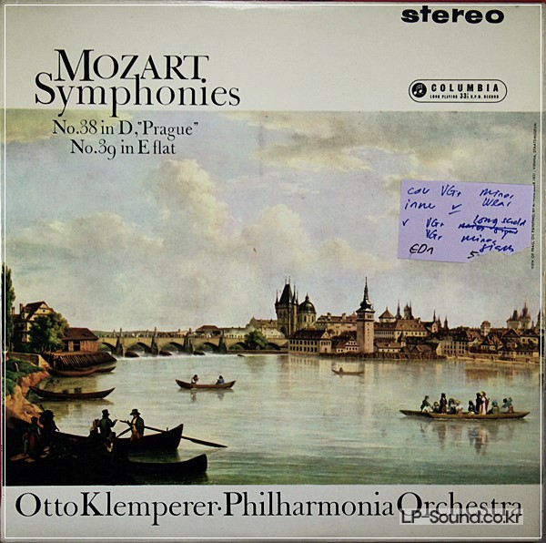 MOZART: SYMPHONIES NOS. 38 & 39 - OTTO KLEMPERER **COLUMBIA SAX 2468 ED1