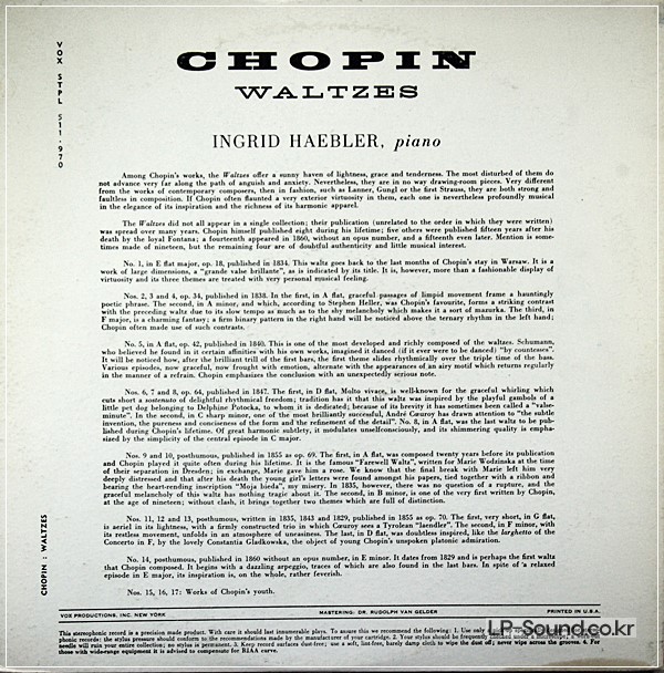 CHOPIN WALTZES COMPLETE - INGRID HAEBLER VOX STPL 511.970