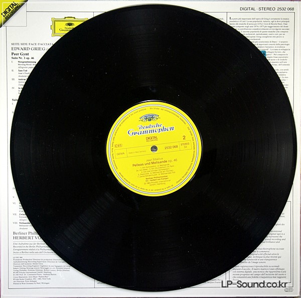 GRIEG: PEER GYNT SUITES 1 & 2 KARAJAN  DG DIGITAL 2532 068