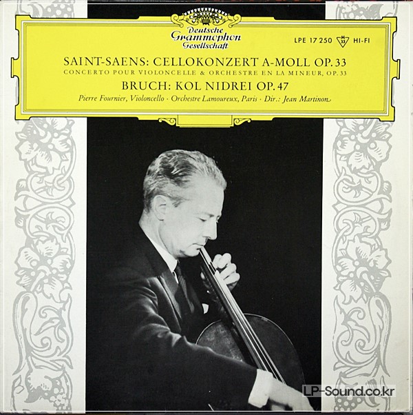 FOURNIER, CELLO: SAINT-SAENS, BRUCH. DGG LPE 17 250 ED1 TULIPS, HERSTELLER  10