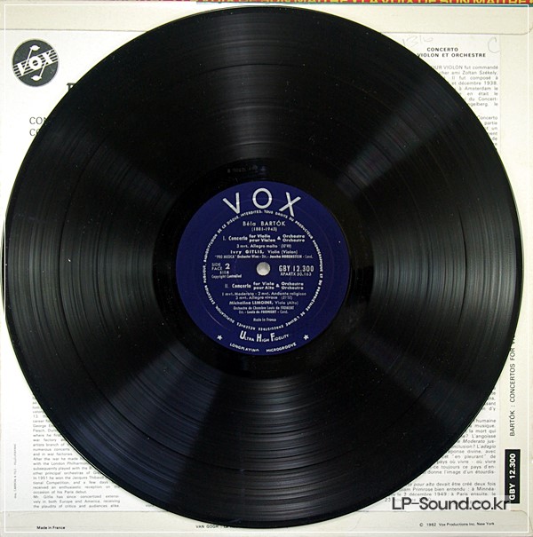 BARTOK : CONCERTO FOR VIOLIN - CONCERTO FOR VIOLA  CBY 12.300 VOX