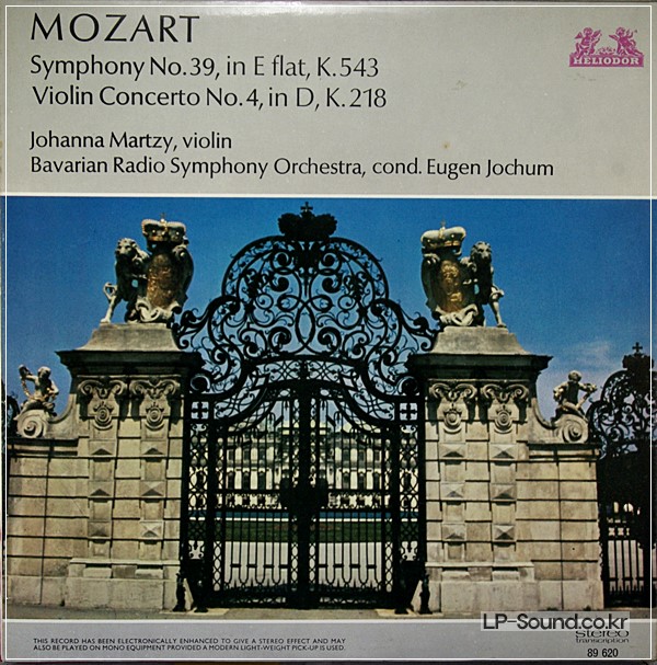 MOZART: VIOLIN CONCERTOJOHANNA MARTZY, JOCHUM HELIODOR STREO