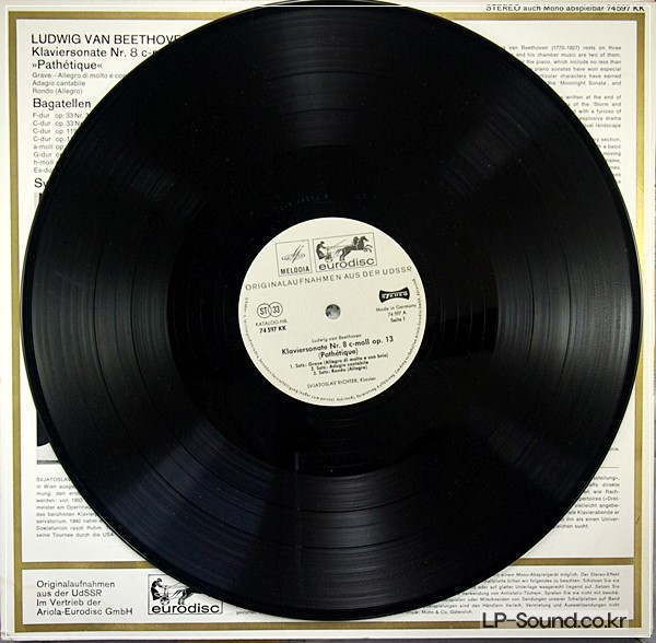 SVIATOSLAV RICHTER BEETHOVEN PIANO NO.8 74 597 KK