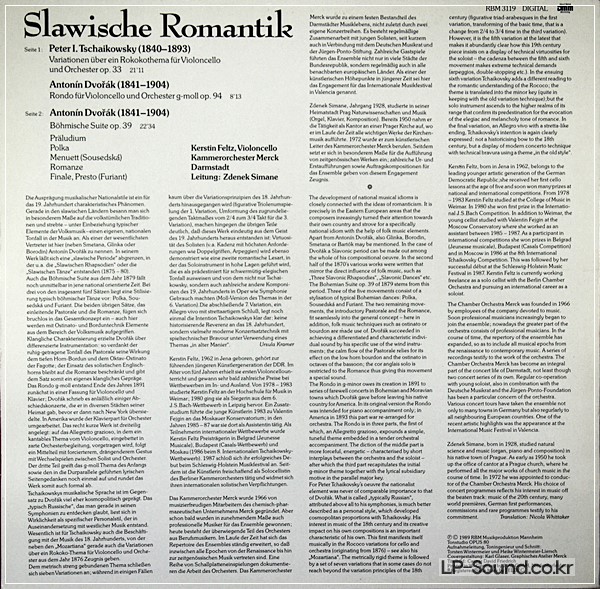 TCHAIKOVSKY,ZDENEK SIMANE‎–SLAWISCHE ROMANTIK  RBM