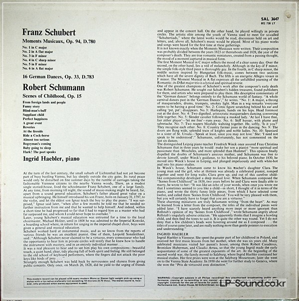 SCHUBERT SCHUMANN  MOMENTS MUSICAUX, 16 DEUTSCHE TäNZE / KINDERSZENEN