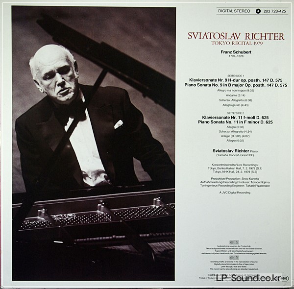 RICHTER - SCHUBERT: SONATAS NOS. 9 & 11 MINT- LP 203 728-425