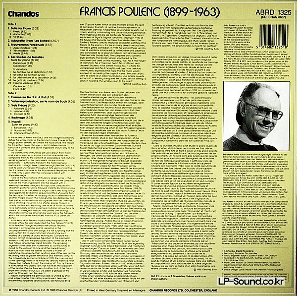 POULENC*,ERIC PARKIN–PIANO MUSIC VOL. 1