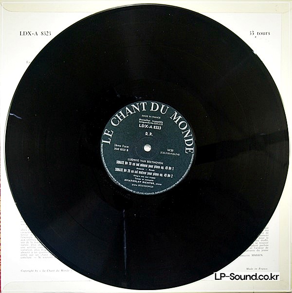 BEETHOVEN/SVIATOSLAV RICHTER: SONATAS 11, 19, 20 - LP 33T RARE CDM LDX A 8323