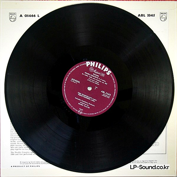 BRAHMS DOUBLE CONCERTO FRANCESCATTI FOURNIER COLUMBIA WALTER  ABL 3345