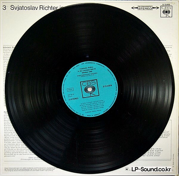 SJVATOSLAV RICHTER - AT CARNEGIE HALL -  - CBS STEREO S72450