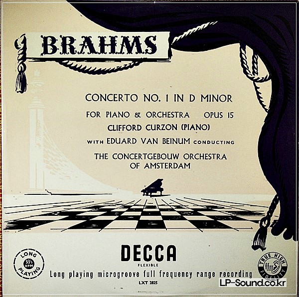 BRAHMS PIANO CONCERTO NO. 1 CURZON BEINUMDECCA LXT 2825