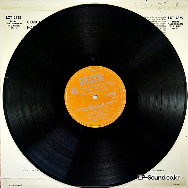 BRAHMS PIANO CONCERTO NO. 1 CURZON BEINUMDECCA LXT 2825