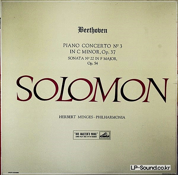 SOLOMON PIANO BEETHOVEN SONATA NO.22  ORIG ALP 1546