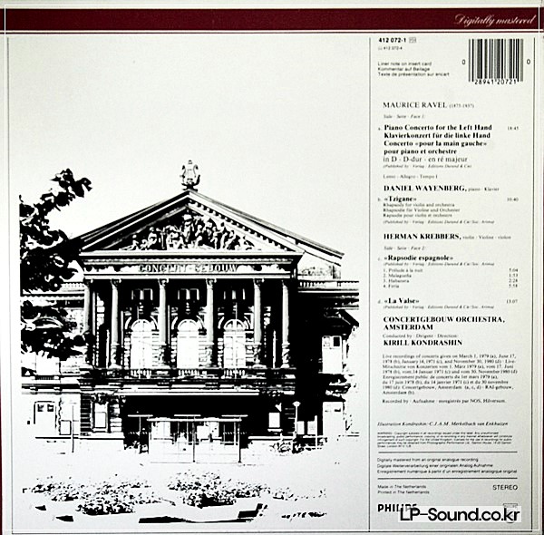 RAVEL TZIGANE KREBBERS KONSDRASHIN *LIVEPHILIPS DIGITAL 412 072-1