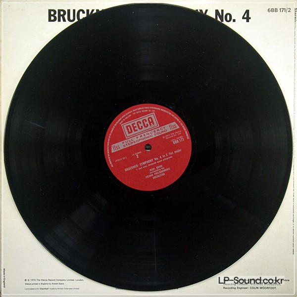 BRUCKNER: SYMPHONY No. 4 KARL BOHM / VIENNA PO 2LP SET
