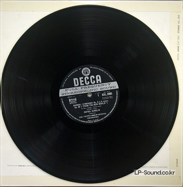 DVORAK NEW WORLD SYMPHONY KUBELIK / VPO  DECCA SXL 2005 WBg