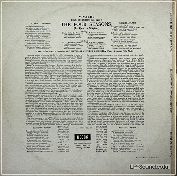 VIVALDI THE FOUR SEASONS LP KROTZINGER MUNCHINGER SXL 2019