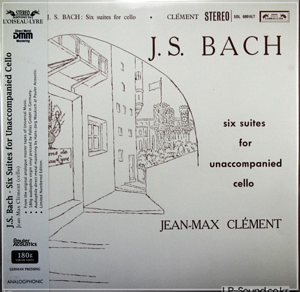 BACH SIX CELLO SUITES JEAN-MAX CLEMENT AUDIOPHILE L´OISEAU-LYRE 2LP SOL 60016/7