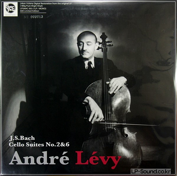 ANDRE LEVY-J.S. BACH - CELLO SUITES 3.5 LP  MONO 600 COPIES LTD EDITION NEW