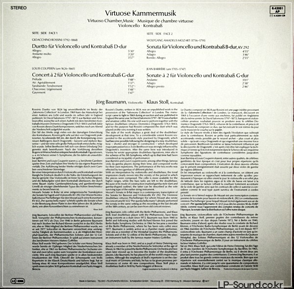 JöRG BAUMANN,KLAUS STOLL–VIRTUOSE KAMMERMUSIK/ VIRTUOSO CHAMBER MUSIC/