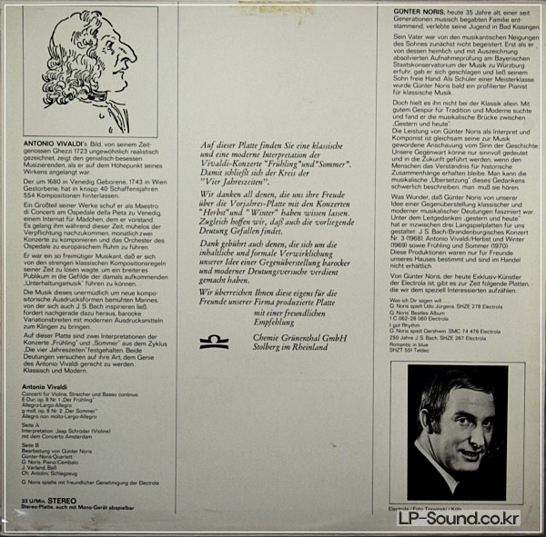 JAAP SCHRODER AMSTERDAM - GUNTER NORIS VIVALDI - DIE VIER JAHRESZEITEN