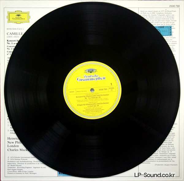 SAINT-SAENS FAURE LALO, SCHIFF MACKERRAS -  DGG LP 2530 793