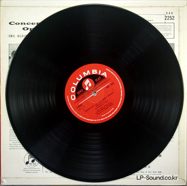 BEETHOVEN: 'EMPEROR' CONCERTO - EMIL GILELS **COLUMBIA SAX 2252 ED2