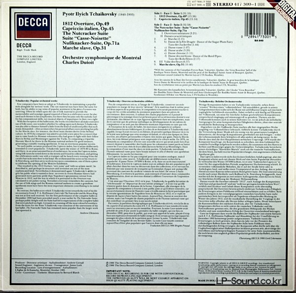 TCHAIKOVSKY 1812 OVERTURE, CAPRICCIO ITALIEN, NUTCRACKER SUITE, MARCHE SLAVE